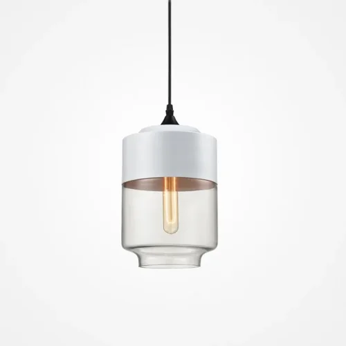 Светильник подвесной NORD A D18 White/Transparent 190484-26 ImperiumLoft прозрачный 1 лампа, основание белое в стиле современный 