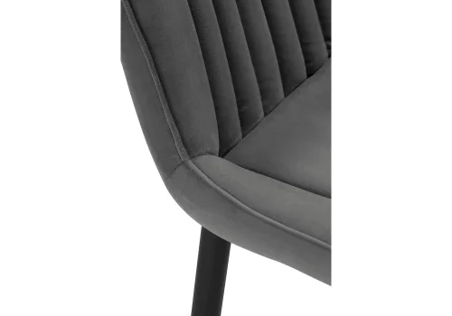 Полубарный стул Седа К темно-серый / черный 511177 Woodville, серый/велюр, ножки/металл/чёрный, размеры - ****490*570 фото 6