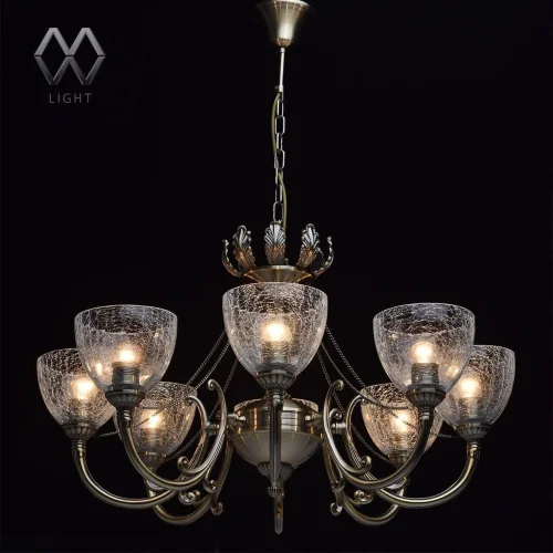 Люстра подвесная Аманда 481011608 MW-Light прозрачная на 8 ламп, основание античное бронза в стиле кантри классический  фото 7