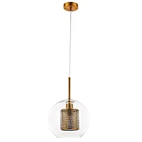 Светильник подвесной Manchester A7625SP-1AB Arte Lamp прозрачный 1 лампа, основание античное бронза в стиле современный шар