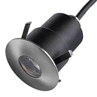 Встраиваемый светильник LED Ipogeo 384315 Lightstar уличный IP65 никель 1 лампа, плафон никель в стиле современный LED