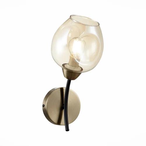 Бра Besano SLE205301-01 Evoluce янтарный на 1 лампа, основание бронзовое в стиле современный 