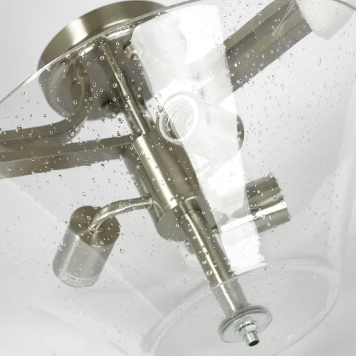 Люстра потолочная Fullerton LSP-8815 Lussole прозрачная на 3 лампы, основание матовое никель в стиле современный кантри  фото 2