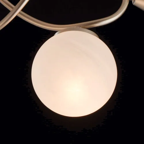 Люстра потолочная Оливия 306012709 MW-Light белая на 9 ламп, основание жёлтое золотое в стиле современный шар фото 6