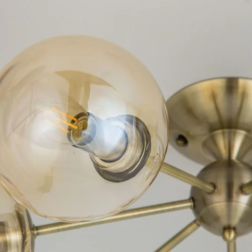Люстра потолочная Томми CL102133 Citilux янтарная на 3 лампы, основание бронзовое в стиле современный шар фото 4