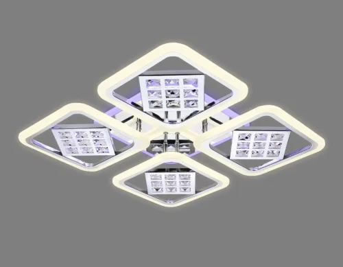 Люстра потолочная LED с пультом Ice FA288 Ambrella light белая на 1 лампа, основание белое в стиле современный хай-тек с пультом квадраты фото 4