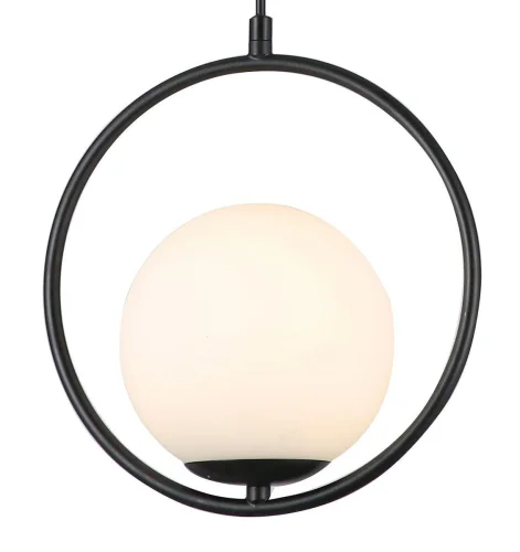 Светильник подвесной Oportet 2787-1P F-promo белый 1 лампа, основание чёрное в стиле современный шар фото 3