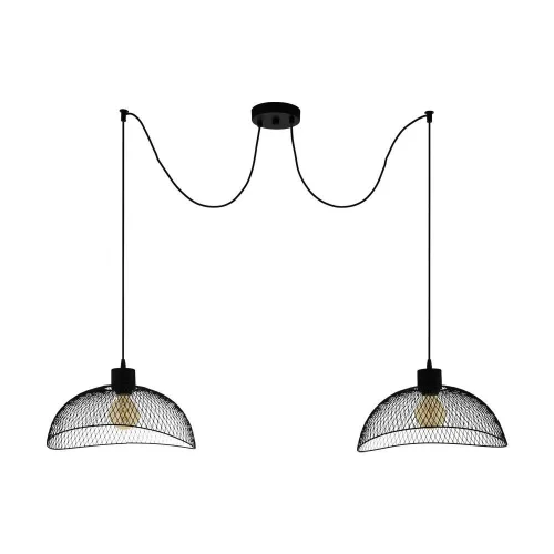 Светильник подвесной лофт Pompeya 43306 Eglo чёрный 2 лампы, основание чёрное в стиле лофт 