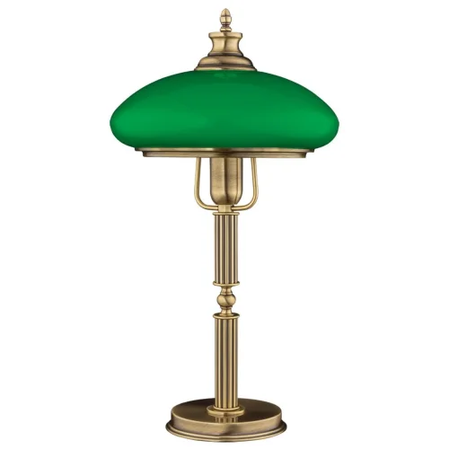 Настольная лампа Sorrento New SOR-LG-1(P)GR Kutek зелёная 1 лампа, основание бронзовое металл в стиле американский 