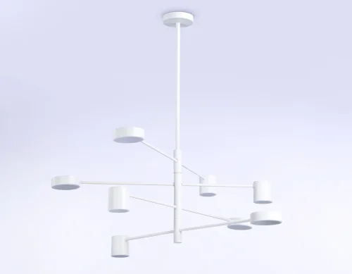 Люстра на штанге LED FL51688 Ambrella light белая на 1 лампа, основание белое в стиле современный хай-тек  фото 5