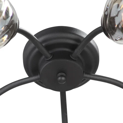 Люстра потолочная V4929-1/5PL Vitaluce янтарная на 5 ламп, основание чёрное в стиле арт-деко  фото 4