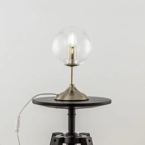 Настольная лампа Томми CL102811 Citilux прозрачная 1 лампа, основание матовое хром металл в стиле современный  фото 2