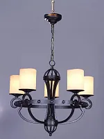 Люстра подвесная  FORT L50305.46 L'ARTE LUCE бежевая на 5 ламп, основание чёрное в стиле классический 