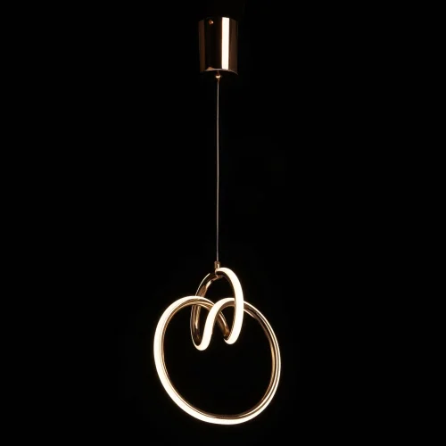 Светильник подвесной LED Аурих 108010701 DeMarkt золотой 1 лампа, основание золотое в стиле хай-тек каскад фото 2