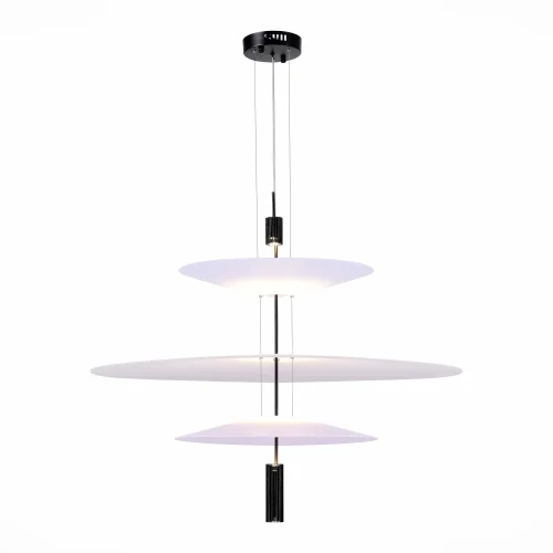Светильник подвесной LED Isola SL6101.423.01 ST-Luce белый 1 лампа, основание чёрное в стиле арт-деко минимализм современный 