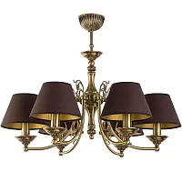 Люстра подвесная Casamia Abazur CAS-ZW-6(P/A) Kutek коричневая на 6 ламп, основание бронзовое в стиле классический 