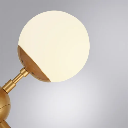 Люстра на штанге Bolla A1664SP-12GO Arte Lamp белая на 12 ламп, основание золотое в стиле современный шар фото 2