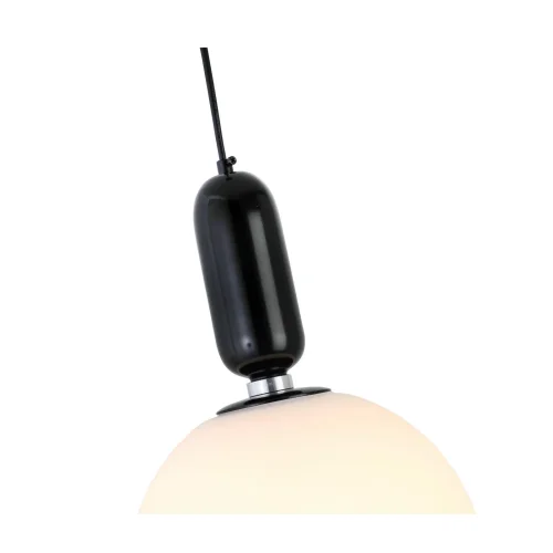 Светильник подвесной Rietta SL1220.403.01 ST-Luce белый 1 лампа, основание чёрное в стиле современный шар фото 2