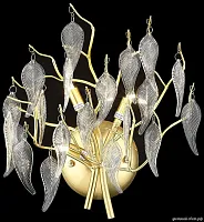 Бра Daniela WE182.03.401 Wertmark прозрачный 3 лампы, основание матовое золото в стиле модерн флористика ветви