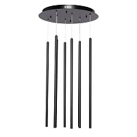 Светильник подвесной LED Ракурс 631018608 DeMarkt чёрный 1 лампа, основание чёрное в стиле хай-тек современный каскад трубочки