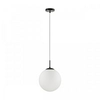 Светильник подвесной Summer 6510/1 Lumion белый 1 лампа, основание чёрное в стиле минимализм шар