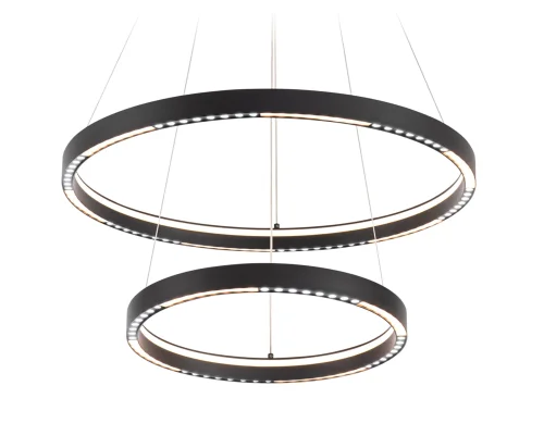 Люстра подвесная LED FL5865 Ambrella light чёрная на 1 лампа, основание чёрное в стиле современный хай-тек кольца фото 2