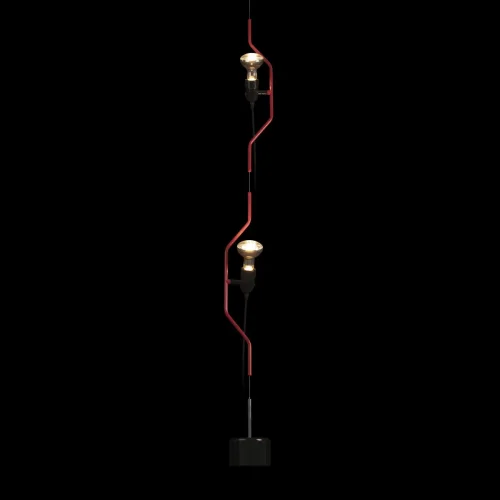 Светильник подвесной Parentesi 10346-2 Red LOFT IT без плафона 2 лампы, основание чёрное красное в стиле модерн на растяжку фото 4