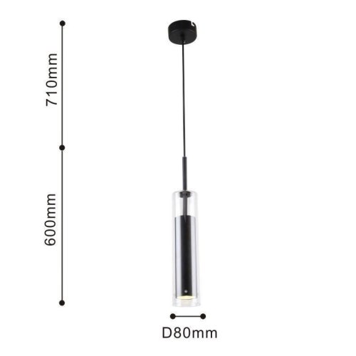 Светильник подвесной LED Aenigma 2556-1P Favourite прозрачный 1 лампа, основание чёрное в стиле современный трубочки фото 2