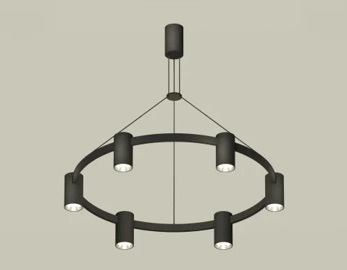 Светильник подвесной XB9022151 Ambrella light чёрный 6 ламп, основание чёрное в стиле современный хай-тек 