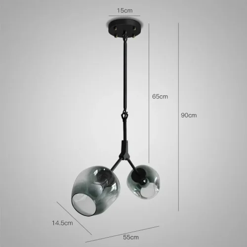 Светильник подвесной ADEL-ONE L1 Cognac Black 140490-26 ImperiumLoft янтарный 1 лампа, основание чёрное в стиле современный  фото 19
