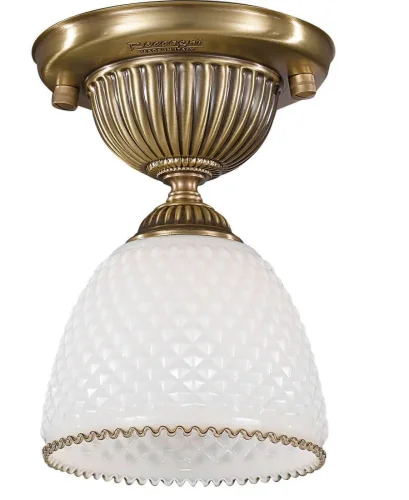 Светильник потолочный PL 8601/1 Reccagni Angelo белый 1 лампа, основание античное бронза в стиле классический  фото 2