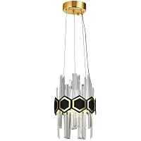 Люстра подвесная LED LAMPS 81104/1W Natali Kovaltseva прозрачная на 1 лампа, основание золотое в стиле классический 