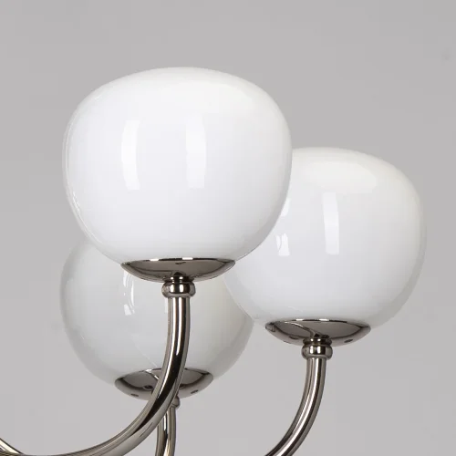 Люстра подвесная Оливия 306014808 MW-Light белая на 8 ламп, основание никель в стиле современный шар фото 3