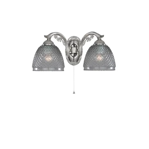 Бра с выключателем A 9801/2 Reccagni Angelo чёрный серый на 2 лампы, основание никель в стиле классический 