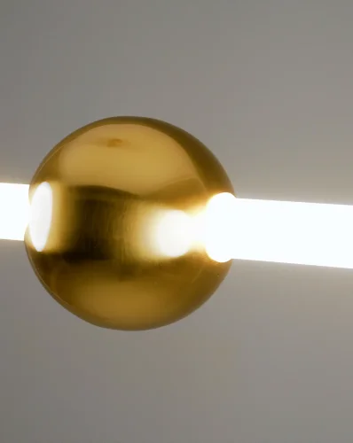 Светильник подвесной LED Eclipse V10698-PL Moderli белый 1 лампа, основание золотое в стиле минимализм хай-тек современный линейный фото 6