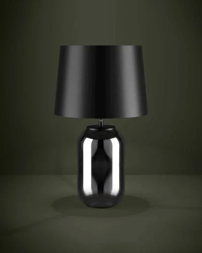 Настольная лампа Cuite 390063 Eglo чёрная 1 лампа, основание прозрачное серое стекло металл в стиле современный  фото 2