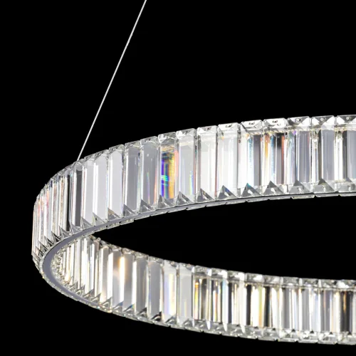 Люстра подвесная LED с пультом Чезаре CL338181 Citilux прозрачная на 1 лампа, основание хром в стиле современный с пультом кольца фото 4
