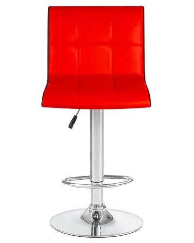 Стул барный 5006-LM CANDY,  цвет сиденья красно-черный, цвет основания хром Dobrin, красный/экокожа, ножки/металл/хром, размеры - 950*1160***460*520 фото 6