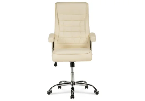 Компьютерное кресло Idon cream 15253 Woodville, бежевый/искусственная кожа, ножки/металл/хром, размеры - *1250***650*710 фото 3