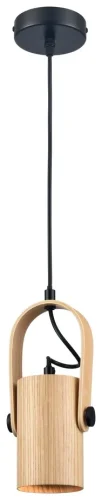 Светильник подвесной 501-716-01 Velante бежевый коричневый 1 лампа, основание чёрное в стиле современный лофт кантри 