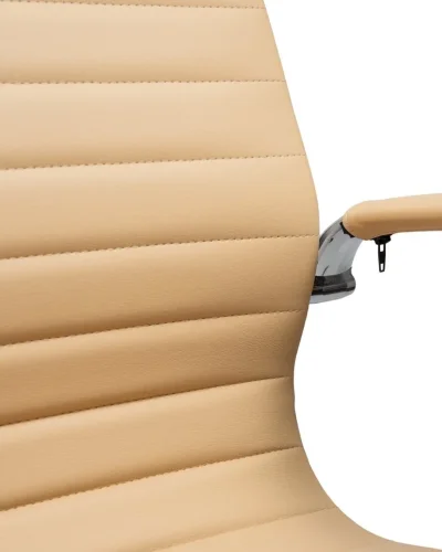 Офисное кресло для руководителей 101F-LMR CLARK, цвет бежевый Dobrin, бежевый/экокожа, ножки/металл/хром, размеры - 1090*1150***680*680 фото 10
