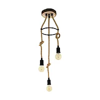 Светильник подвесной лофт Rampside 43423 Eglo без плафона 3 лампы, основание коричневое в стиле лофт 
