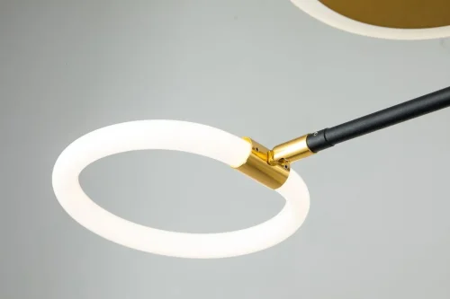 Люстра потолочная LED с пультом Cassiopeia 10247/8LED Escada белая на 1 лампа, основание чёрное в стиле хай-тек с пультом кольца фото 4