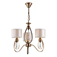 Люстра подвесная Mellitto OML-63813-03 Omnilux белая на 3 лампы, основание бронзовое в стиле классический 