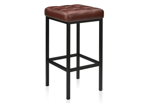 Барный стул Лофт кожзам мустанг браун / черный матовый 432933 Woodville, коричневый/искусственная кожа, ножки/металл/чёрный, размеры - ****340*340