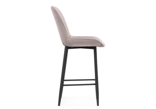 Полубарный стул Седа К латте / черный 511178 Woodville, бежевый/велюр, ножки/металл/чёрный, размеры - ****490*570 фото 3