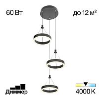 Светильник подвесной LED Дуэт CL719031 Citilux чёрный 1 лампа, основание чёрное в стиле хай-тек современный каскад