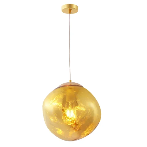 Светильник подвесной MALAGA SP1 D280 GOLD Crystal Lux золотой янтарный 1 лампа, основание золотое в стиле современный 