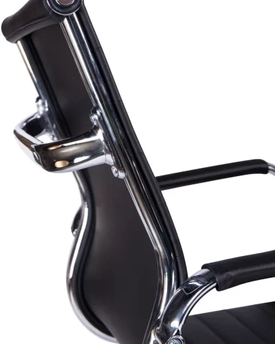 Офисное кресло для руководителей 118B-LMR CLAYTON, цвет чёрный Dobrin, чёрный/экокожа, ножки/металл/хром, размеры - 870*950***680* фото 7