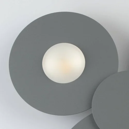 Светильник потолочный Круз 637017903 DeMarkt белый серый 3 лампы, основание серое в стиле хай-тек  фото 4